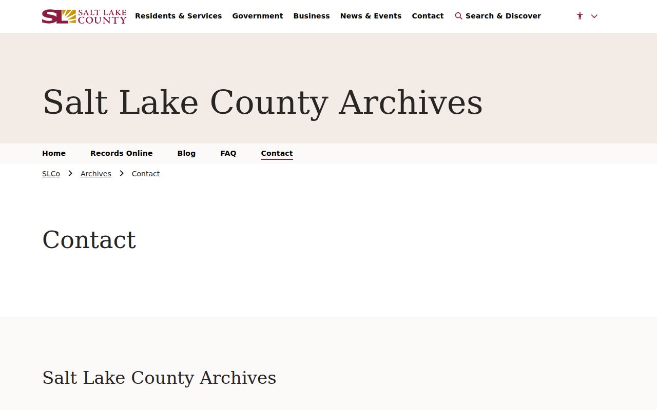 Taylorsville previous residents research with Salt Lake County Archives contact and fees