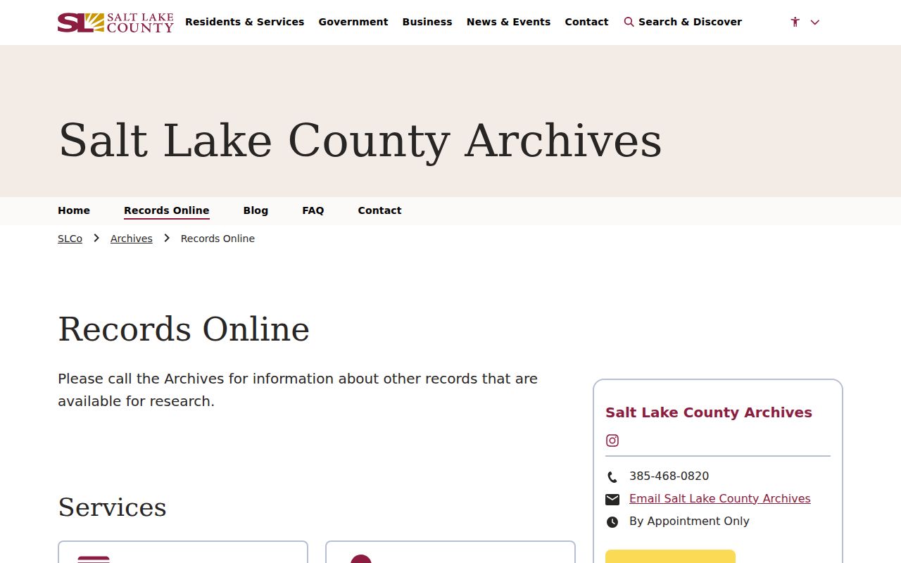 Taylorsville previous residents research in Salt Lake County Archives records online